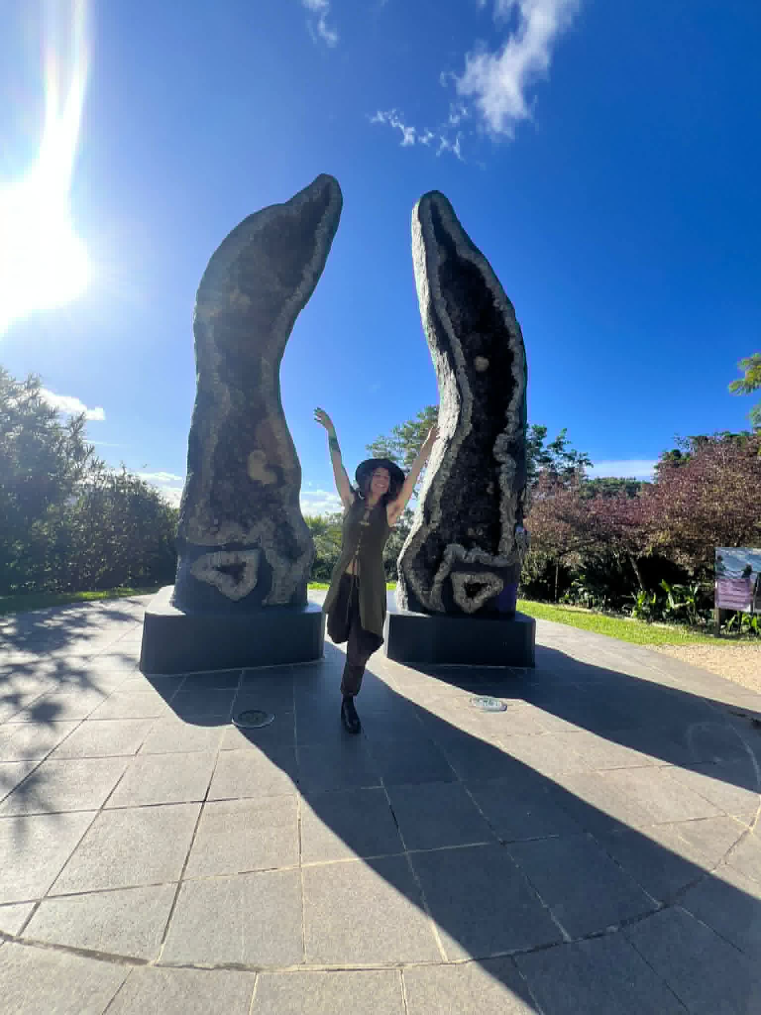 Vanessa with crystal sculptures